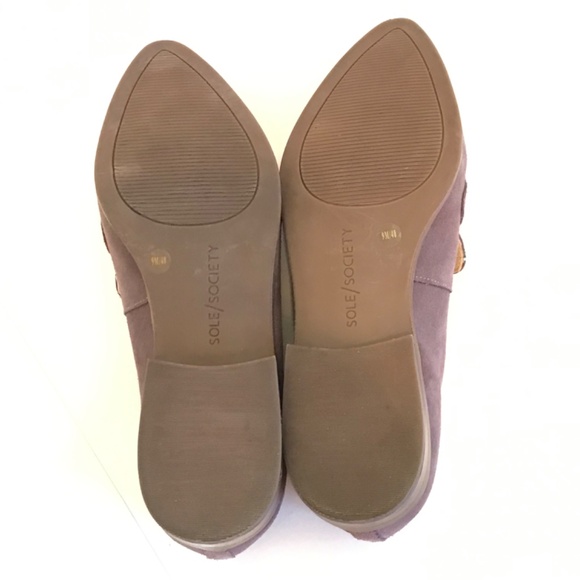 SOLE SOCIETY Penny Loafers Suede Flats Jessica Dusty Plum Women’s Size 9M - Picture 15 of 16